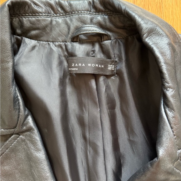 Zara Genuine Leather Biker Jacket - Picture 3 of 4